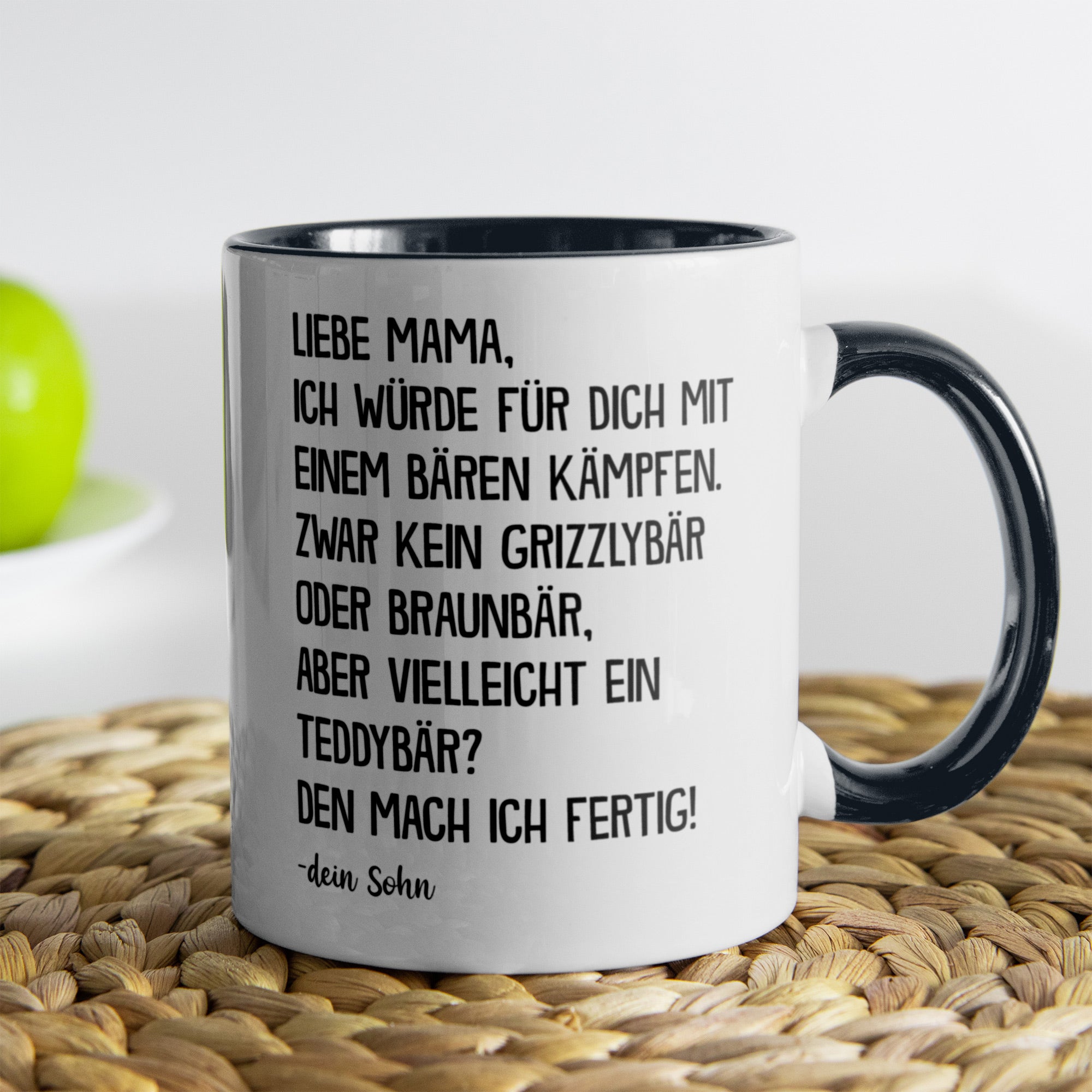 22Feels® Mama Geschenk von Sohn - Tasse mit Spruch (Weiss-Schwarz, 320ml)-TwoTone Tasse Weiss-Schwarz 320ml-22Feels