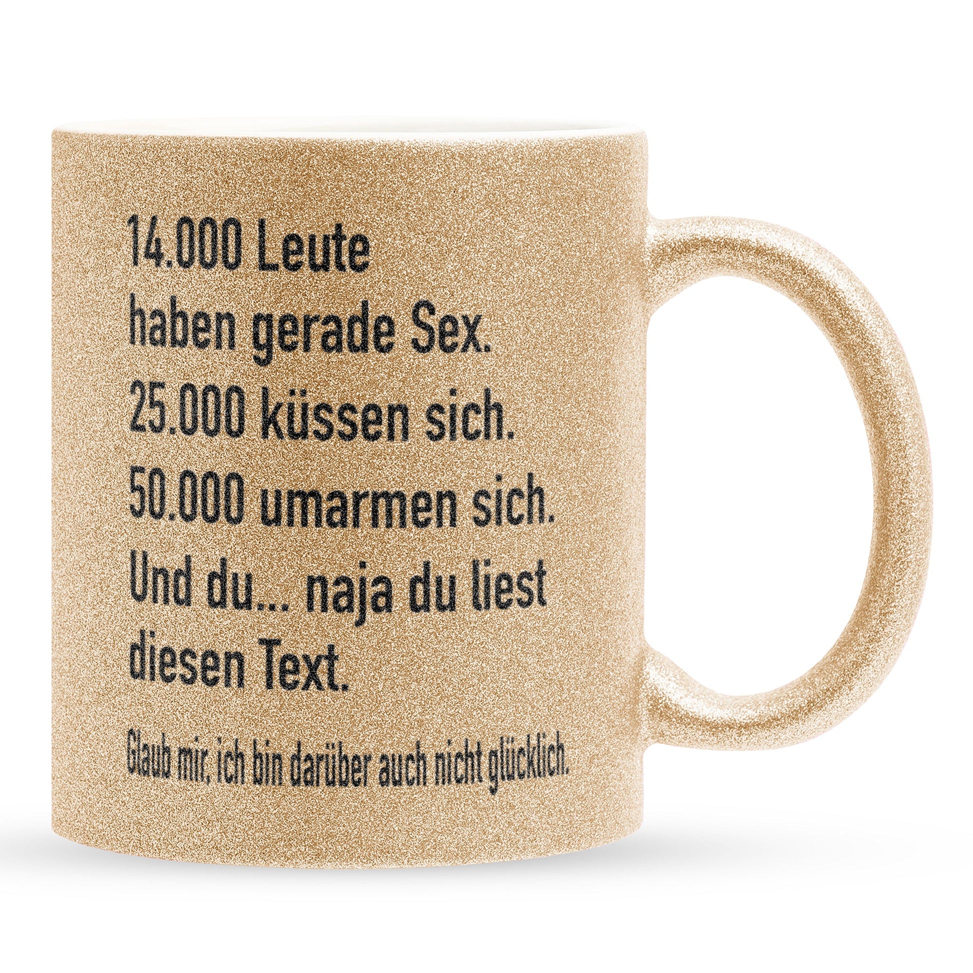 22Feels® Lustige Glitzertasse mit Spruch: - Büro Geschenkidee (Gold, 320ml)-Glitzertasse Gold 320ml-22Feels