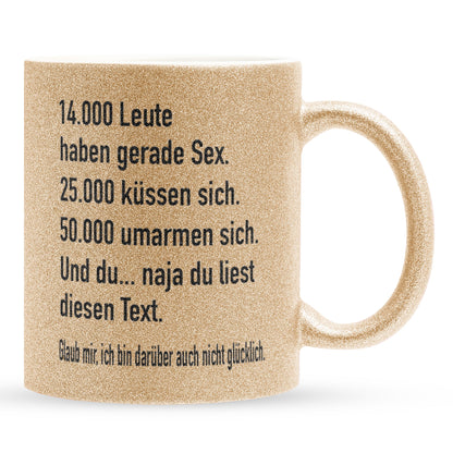 22Feels® Lustige Glitzertasse mit Spruch: - Büro Geschenkidee (Gold, 320ml)-Glitzertasse Gold 320ml-22Feels