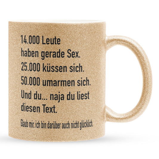 22Feels® Lustige Glitzertasse mit Spruch: - Büro Geschenkidee (Gold, 320ml)-Glitzertasse Gold 320ml-22Feels