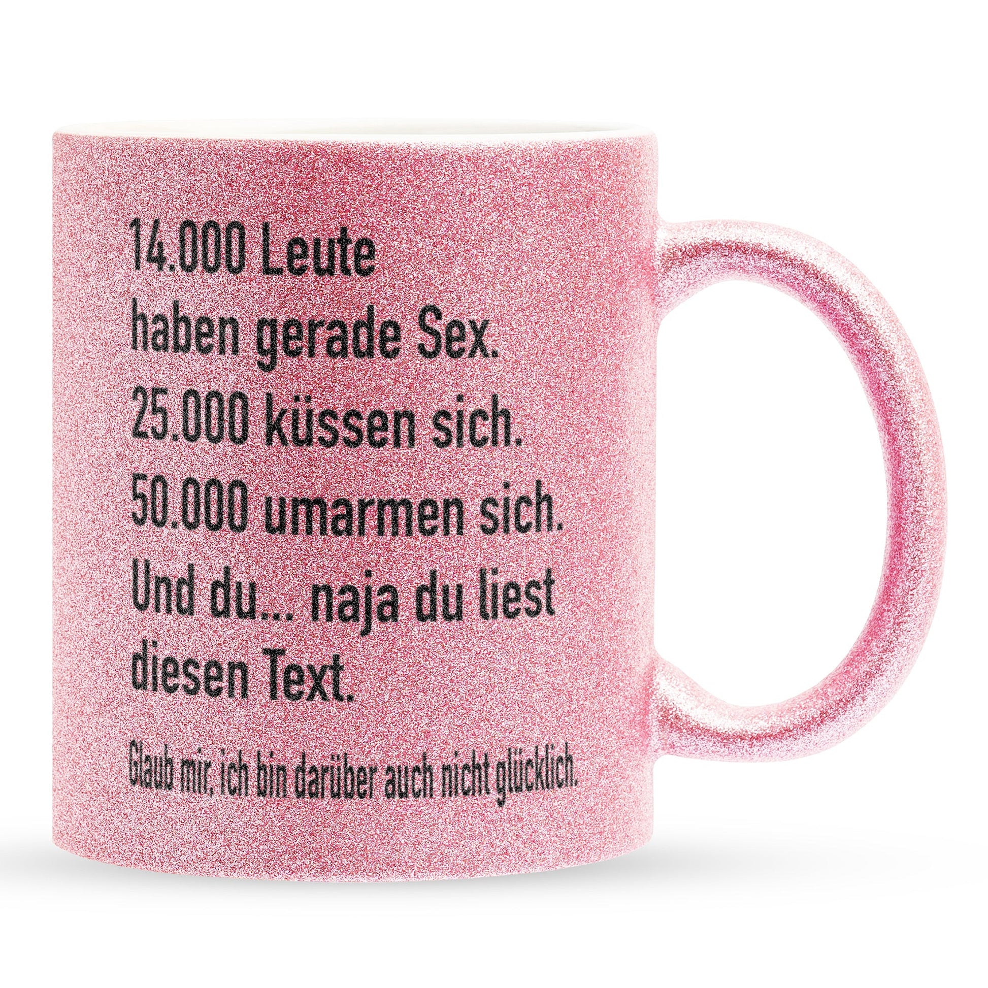 22Feels® Lustige Glitzertasse mit Spruch: - Büro Geschenkidee (Pink, 320ml)-Glitzertasse Pink 320ml-22Feels