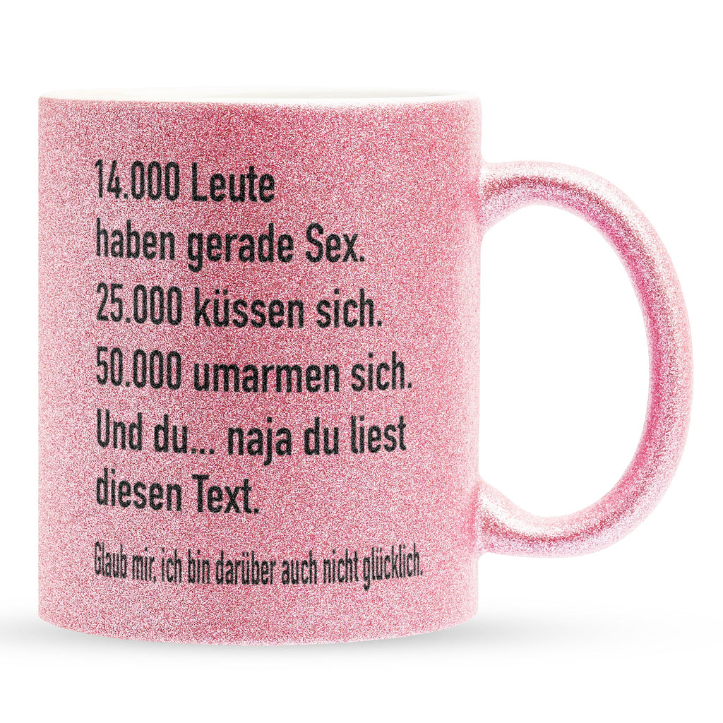 22Feels® Lustige Glitzertasse mit Spruch: - Büro Geschenkidee (Pink, 320ml)-Glitzertasse Pink 320ml-22Feels