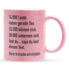 22Feels® Lustige Glitzertasse mit Spruch: - Büro Geschenkidee (Pink, 320ml)-Glitzertasse Pink 320ml-22Feels