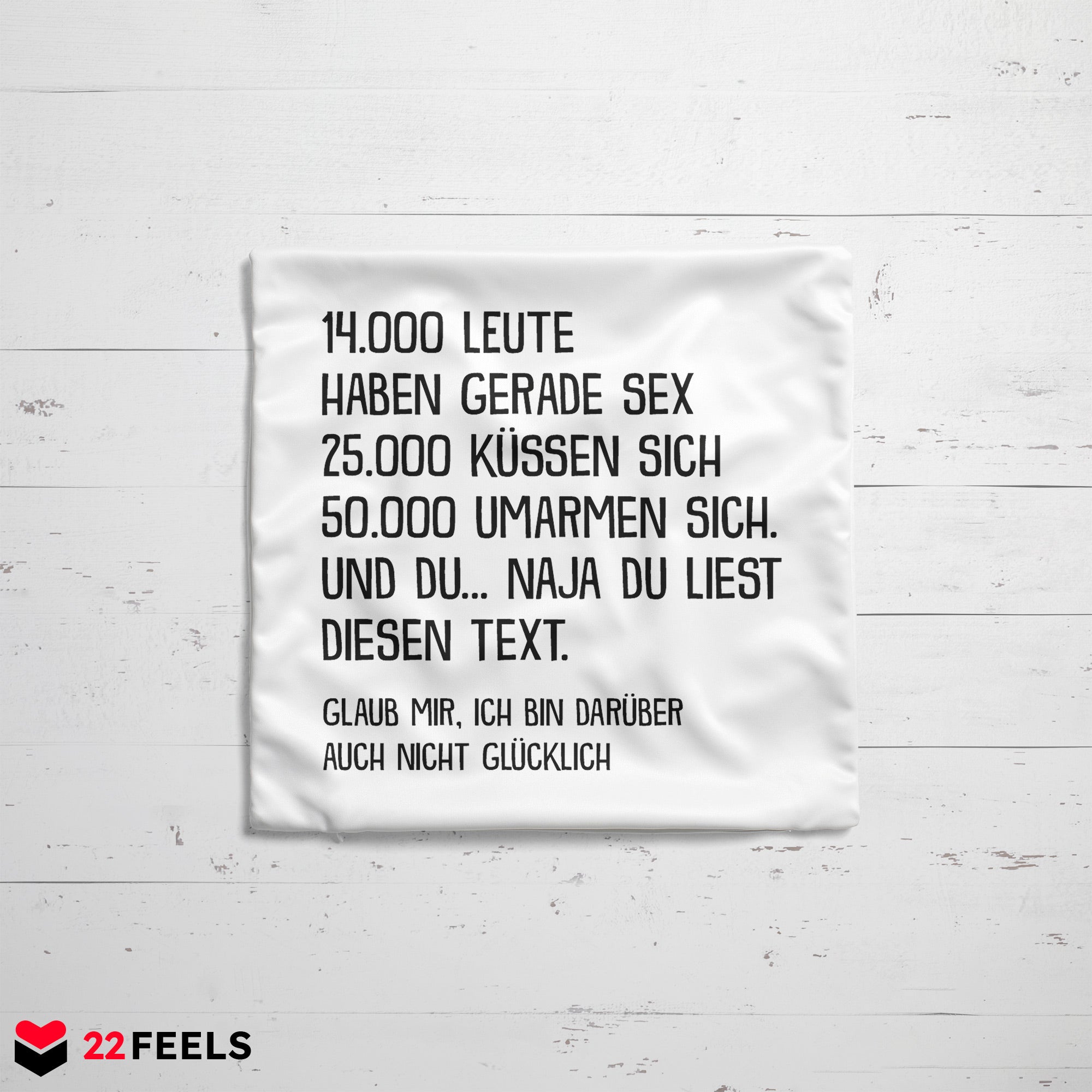 22Feels® Lustiges Kissen mit Spruch: - Büro Geschenkidee (Weiss 40x40cm)-Kissen Weiss 40x40-22Feels
