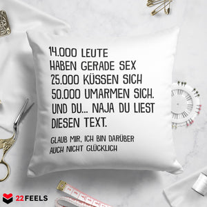 22Feels® Lustiges Kissen mit Spruch: - Büro Geschenkidee (Weiss 40x40cm)-Kissen Weiss 40x40-22Feels