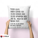 22Feels® Lustiges Kissen mit Spruch: - Büro Geschenkidee (Weiss 40x40cm)-Kissen Weiss 40x40-22Feels