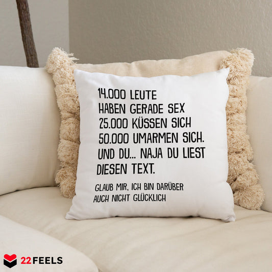 22Feels® Lustiges Kissen mit Spruch: - Büro Geschenkidee (Weiss 40x40cm)-Kissen Weiss 40x40-22Feels