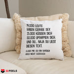 22Feels® Lustiges Kissen mit Spruch: - Büro Geschenkidee (Weiss 40x40cm)-Kissen Weiss 40x40-22Feels