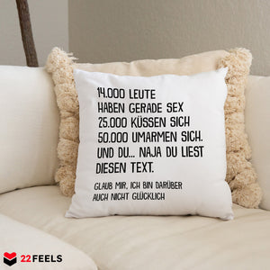 22Feels® Lustiges Kissen mit Spruch: - Büro Geschenkidee (Weiss 40x40cm)-Kissen Weiss 40x40-22Feels
