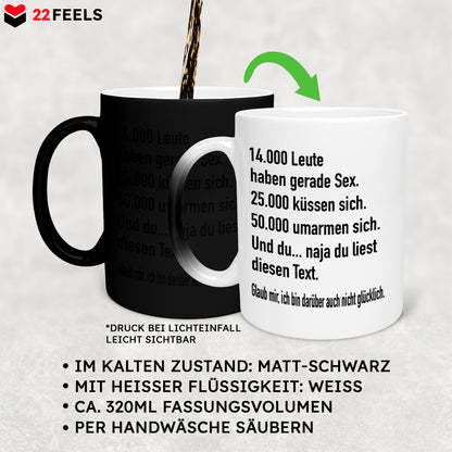 22Feels® Lustige Zaubertasse mit Spruch: - Büro Geschenkidee (Matt-Schwarz und Weiss, 320ml)-Farbwechsel Tasse Matt 320ml-22Feels