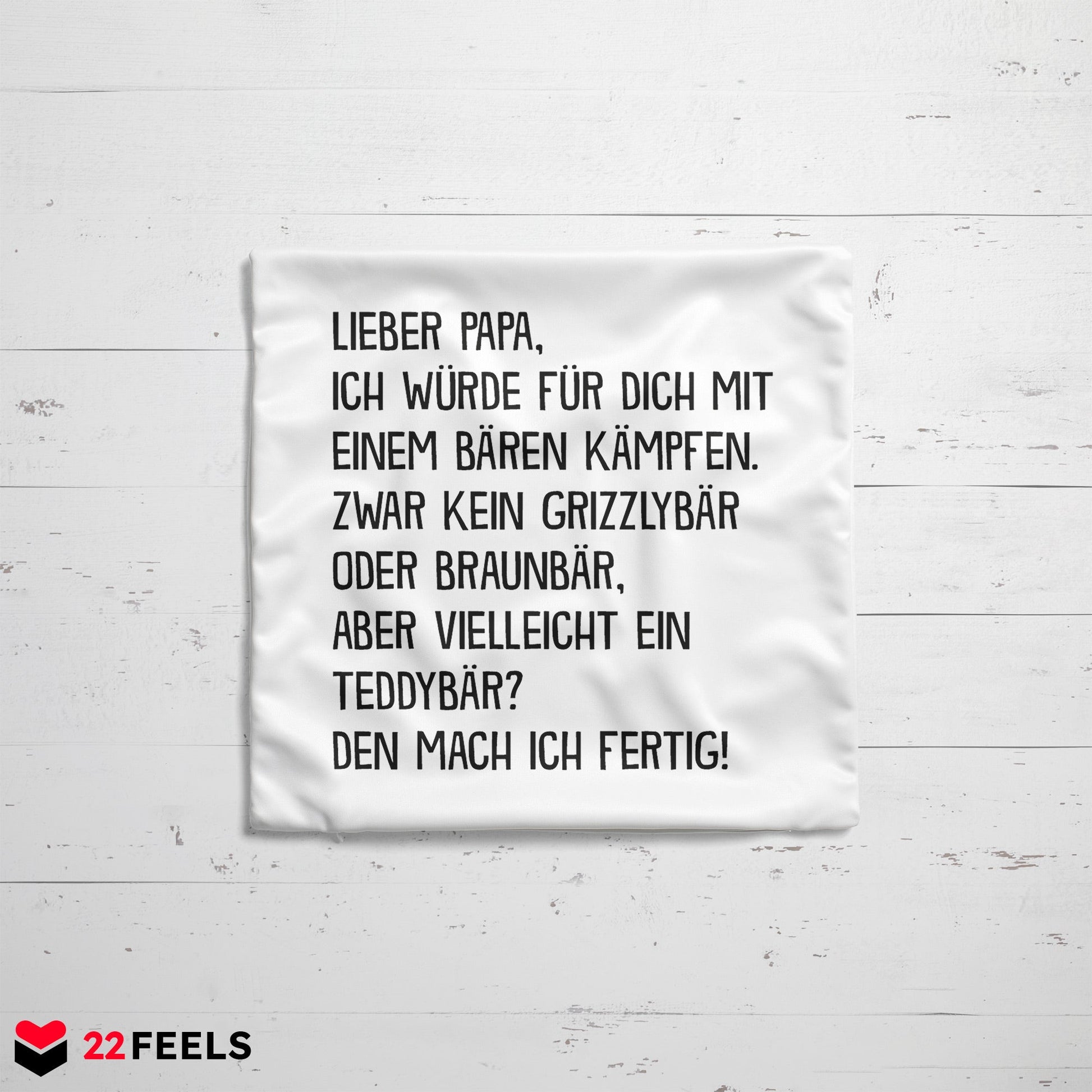 22Feels® Papa Geschenk - Kissen mit Spruch (Weiss 40x40cm)-Kissen Weiss 40x40-22Feels