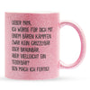 22Feels® Papa Geschenk - Glitzertasse mit Spruch (Pink, 320ml)-Glitzertasse Pink 320ml-22Feels