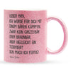 22Feels® Papa Geschenk von Sohn - Glitzertasse mit Spruch (Pink, 320ml)-Glitzertasse Pink 320ml-22Feels
