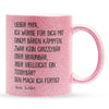 22Feels® Papa Geschenk von Tochter - Glitzertasse mit Spruch (Pink, 320ml)-Glitzertasse Pink 320ml-22Feels