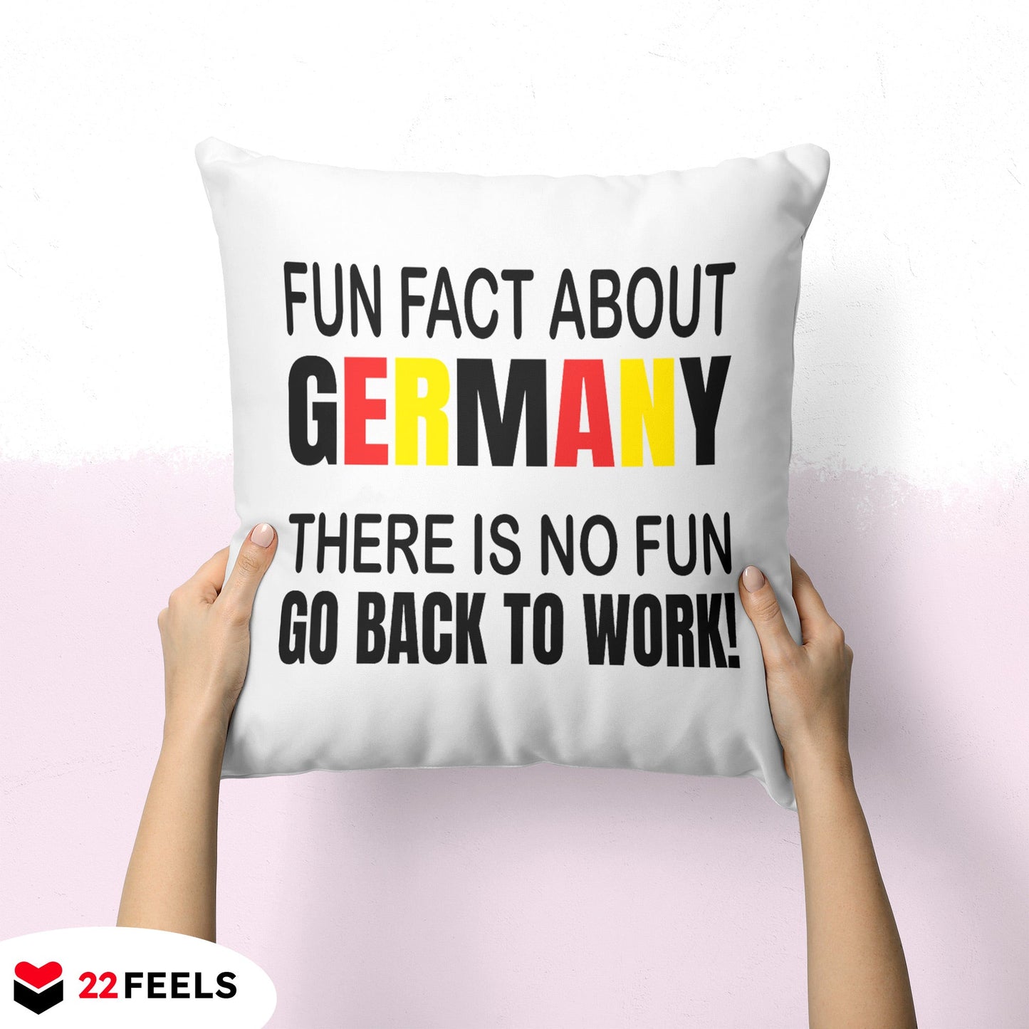22Feels® Lustiges Kissen mit Spruch: - Büro Geschenkidee (Weiss 40x40cm)-Kissen Weiss 40x40-22Feels