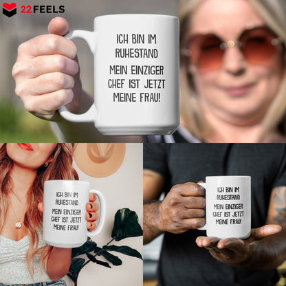 22Feels® Renteintritt Geschenk für Männer - XL Tasse mit Spruch (Weiss, 440ml)-Weisse XL Tasse 440ml-22Feels