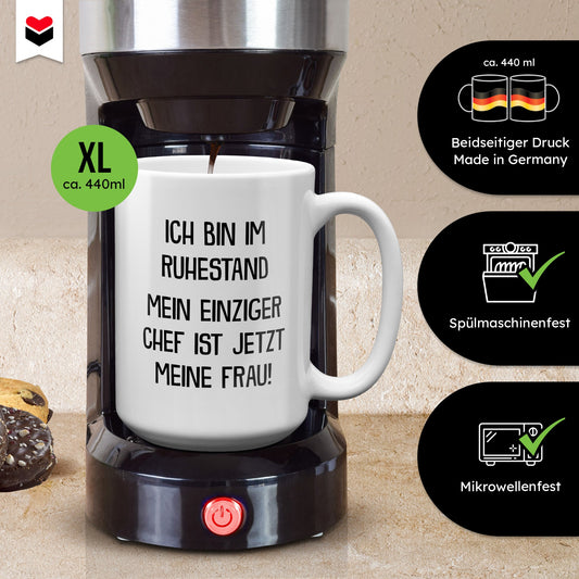 22Feels® Renteintritt Geschenk für Männer - XL Tasse mit Spruch (Weiss, 440ml)-Weisse XL Tasse 440ml-22Feels