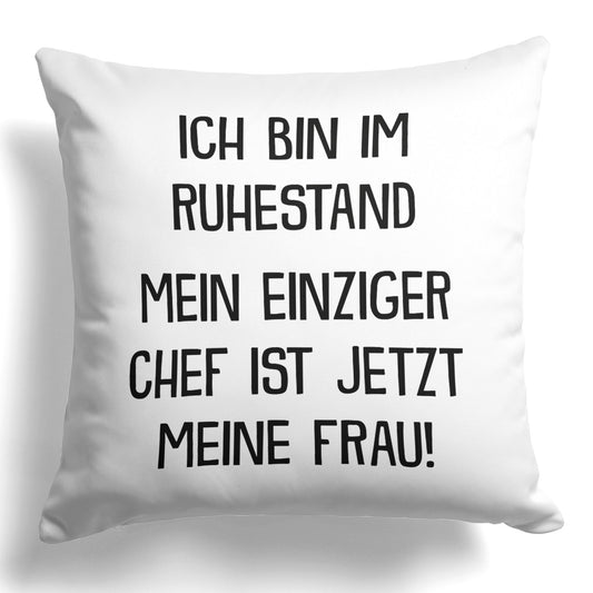 22Feels® Renteintritt Geschenk für Männer - Kissen mit Spruch (Weiss 40x40cm)-Kissen Weiss 40x40-22Feels