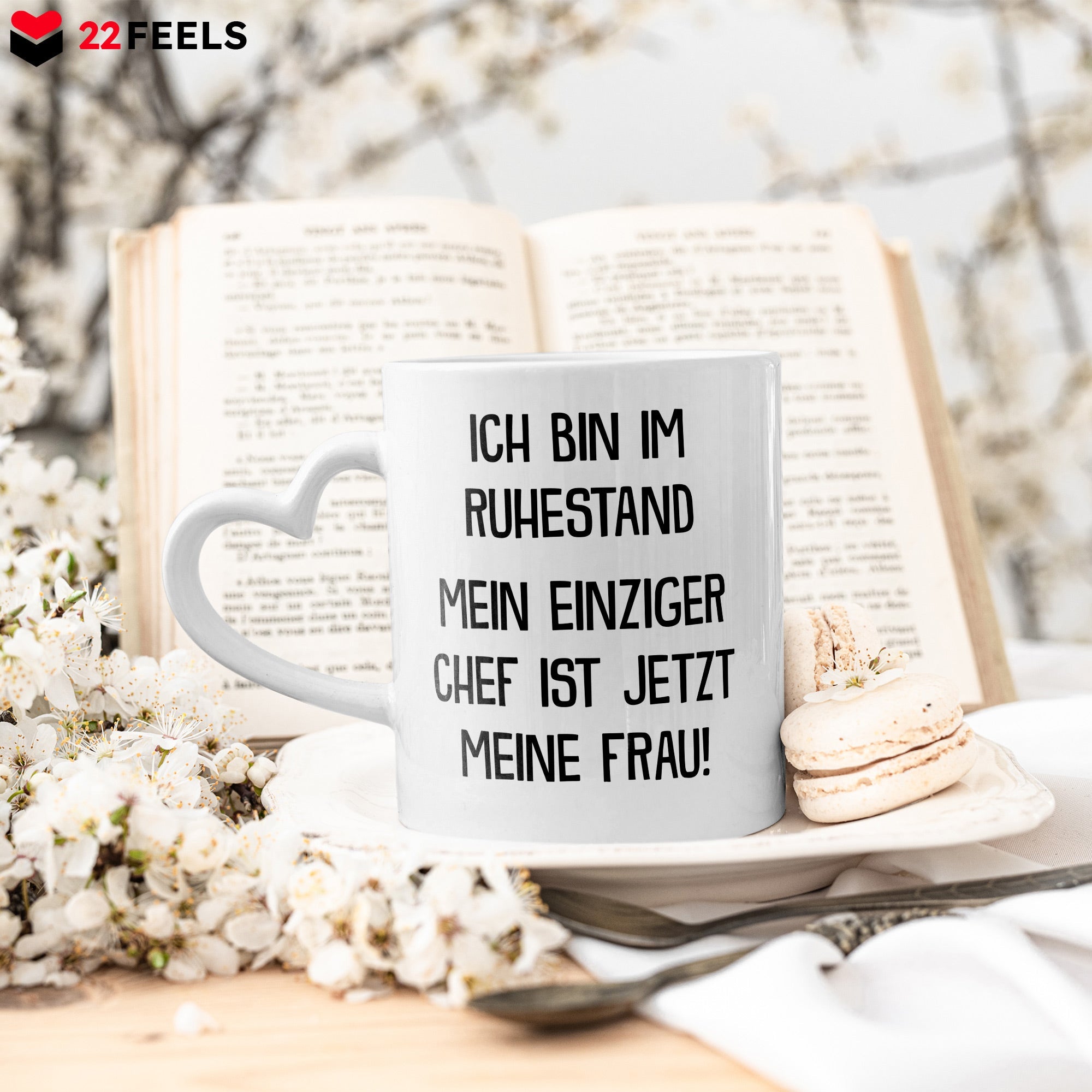 22Feels® Renteintritt Geschenk für Männer - Tasse mit Spruch (Herzhenkel, Weiss, 320ml)-Tasse Weiss Herzhenkel 320ml-22Feels