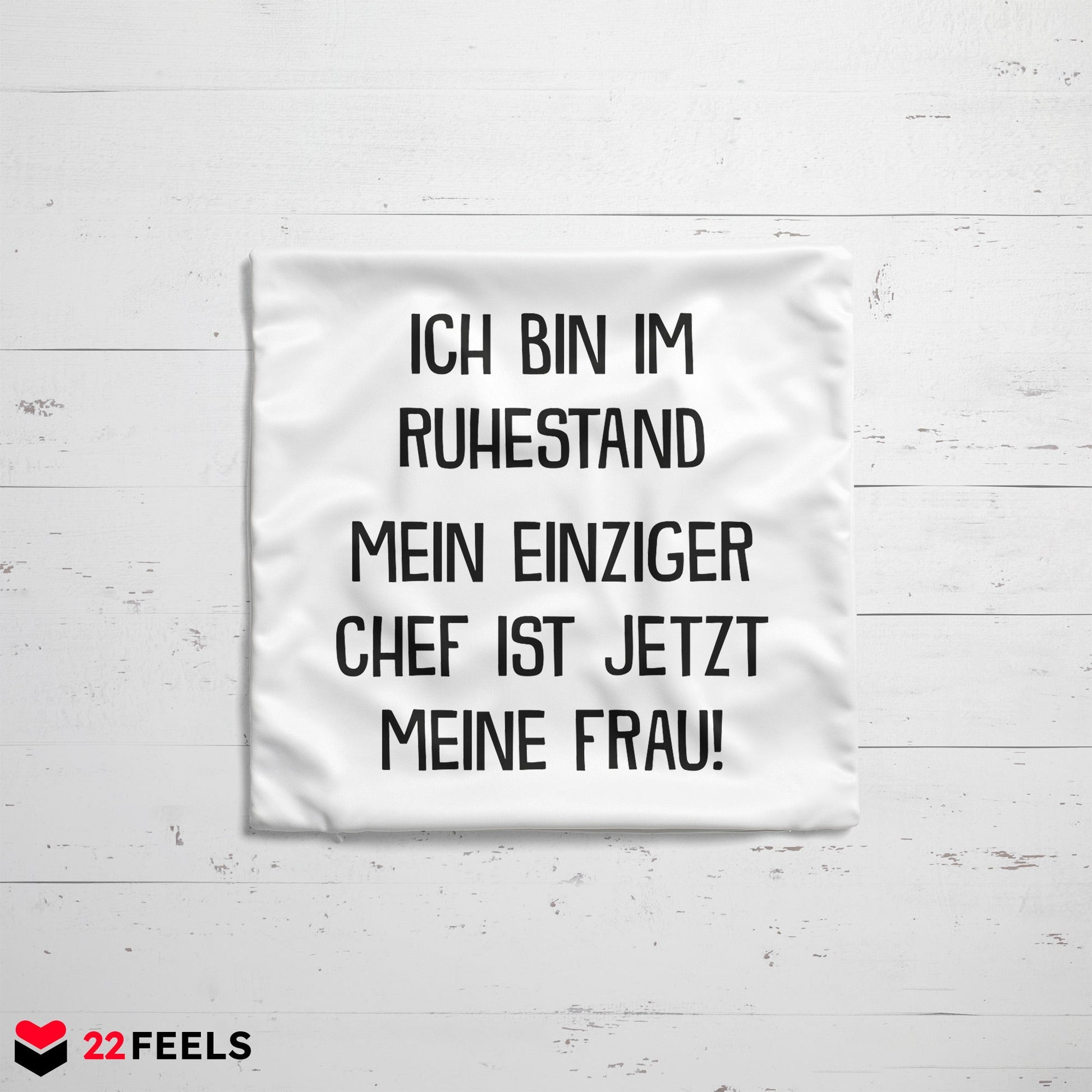 22Feels® Renteintritt Geschenk für Männer - Kissen mit Spruch (Weiss 40x40cm)-Kissen Weiss 40x40-22Feels