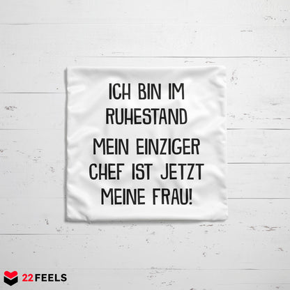 22Feels® Renteintritt Geschenk für Männer - Kissen mit Spruch (Weiss 40x40cm)-Kissen Weiss 40x40-22Feels