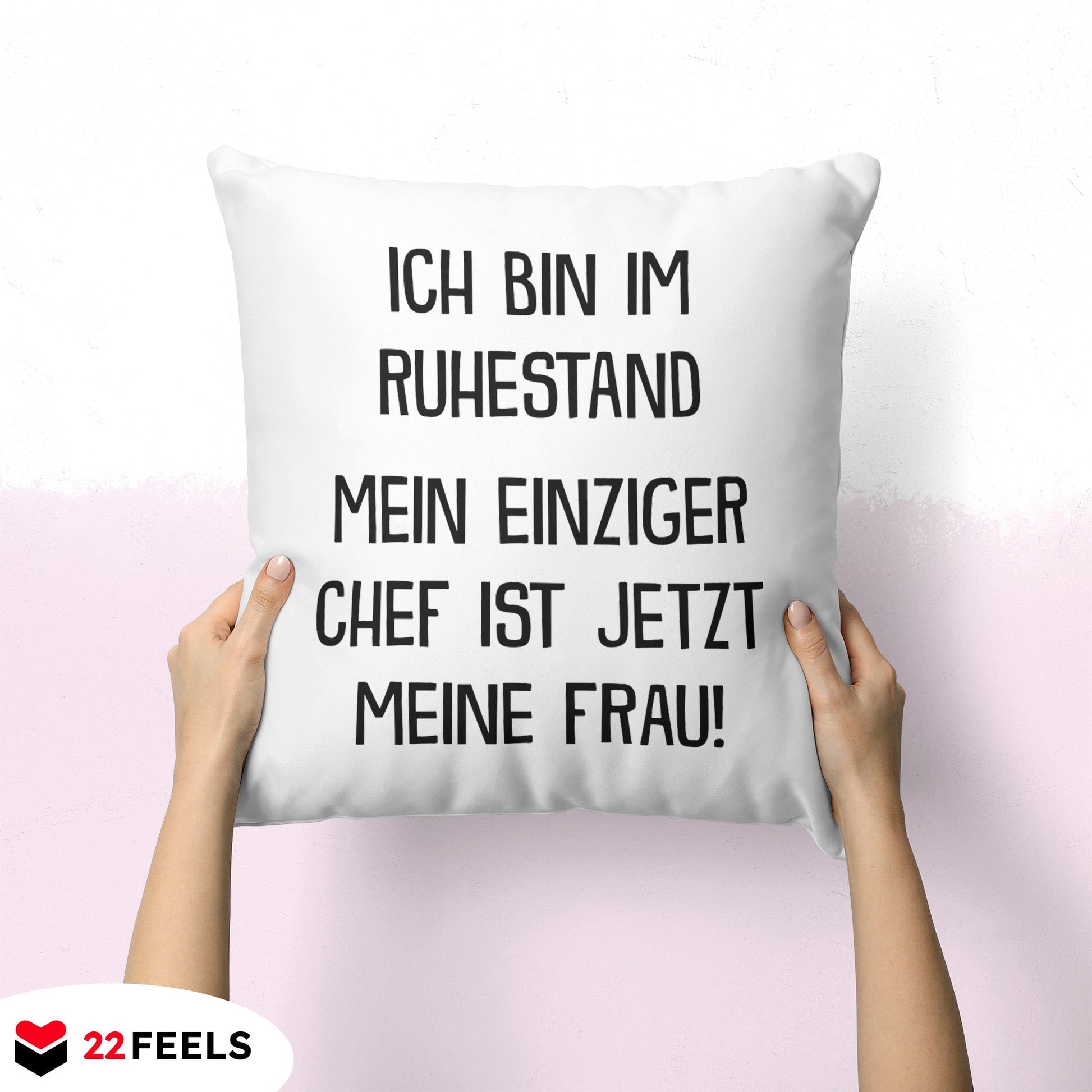 22Feels® Renteintritt Geschenk für Männer - Kissen mit Spruch (Weiss 40x40cm)-Kissen Weiss 40x40-22Feels