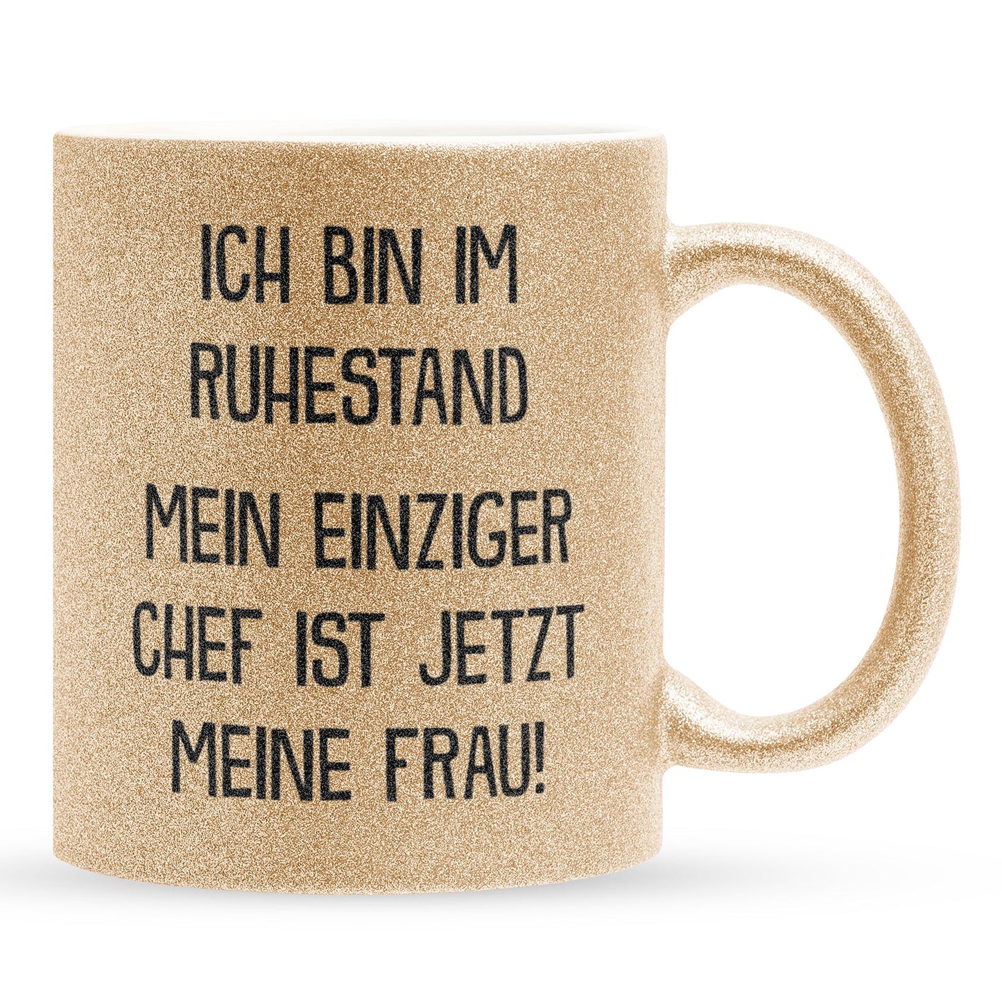 22Feels® Renteintritt Geschenk für Männer - Glitzertasse mit Spruch (Gold, 320ml)-Glitzertasse Gold 320ml-22Feels