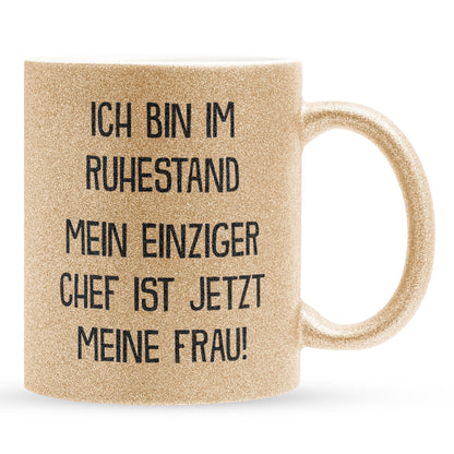 22Feels® Renteintritt Geschenk für Männer - Glitzertasse mit Spruch (Gold, 320ml)-Glitzertasse Gold 320ml-22Feels