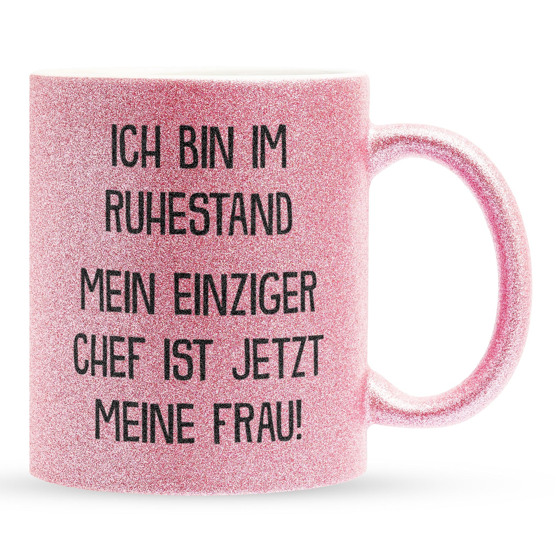 22Feels® Renteintritt Geschenk für Männer - Glitzertasse mit Spruch (Pink, 320ml)-Glitzertasse Pink 320ml-22Feels