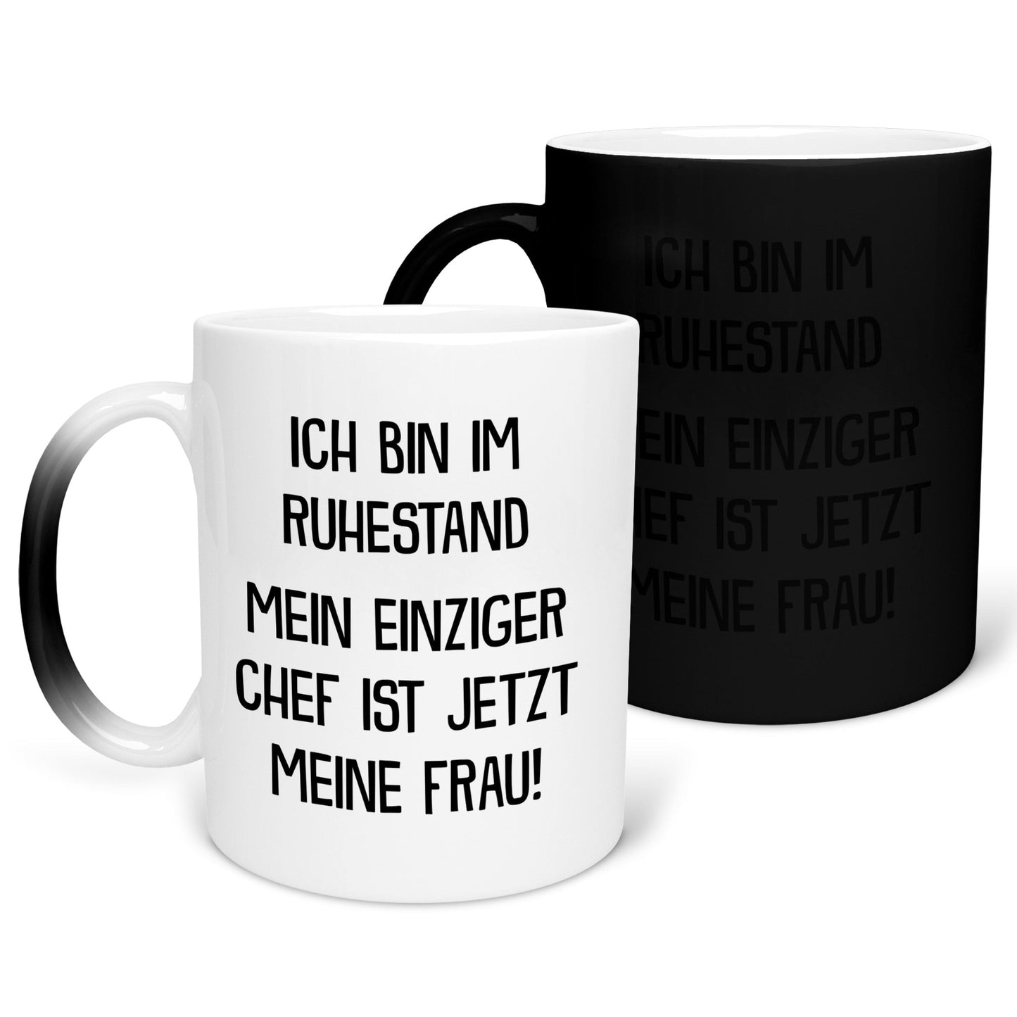 22Feels® Renteintritt Geschenk für Männer - Zaubertasse mit Spruch (Matt-Schwarz und Weiss, 320ml)-Farbwechsel Tasse Matt 320ml-22Feels