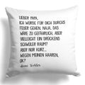 22Feels® Papa Geschenk von Tochter - Kissen mit Spruch (Weiss 40x40cm)-Kissen Weiss 40x40-22Feels