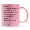 22Feels® Papa Geschenk von Tochter - Glitzertasse mit Spruch (Pink, 320ml)-Glitzertasse Pink 320ml-22Feels