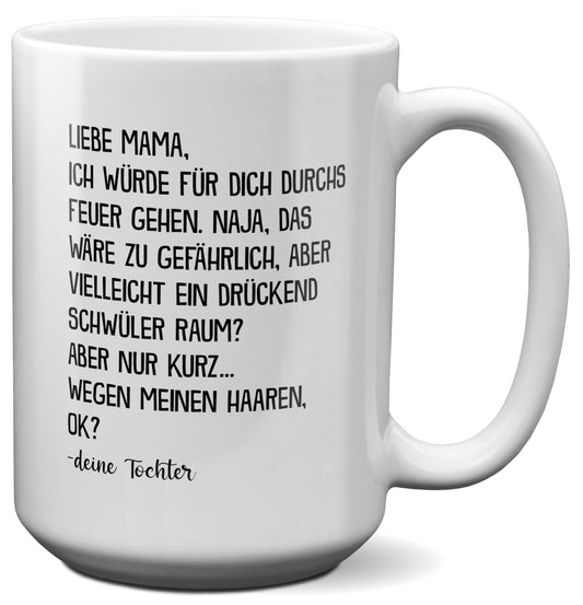 22Feels® Mama Geschenk von Tochter - XL Tasse mit Spruch (Weiss, 440ml)-Weisse XL Tasse 440ml-22Feels