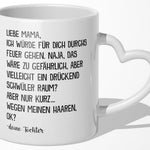 22Feels® Mama Geschenk von Tochter - Tasse mit Spruch (Herzhenkel, Weiss, 320ml)-Tasse Weiss Herzhenkel 320ml-22Feels