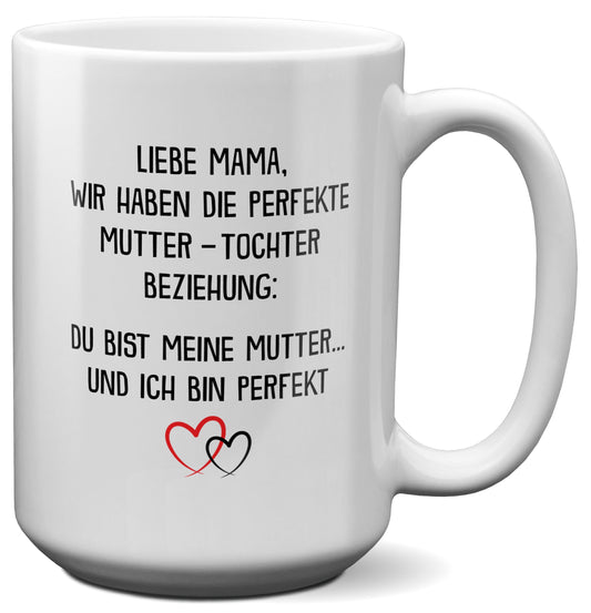 22Feels® Mama Geschenk von Tochter - XL Tasse mit Spruch (Weiss, 440ml)-Weisse XL Tasse 440ml-22Feels