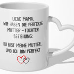 22Feels® Mama Geschenk von Tochter - Tasse mit Spruch (Herzhenkel, Weiss, 320ml)-Tasse Weiss Herzhenkel 320ml-22Feels