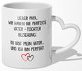 22Feels® Papa Geschenk von Tochter - Tasse mit Spruch (Herzhenkel, Weiss, 320ml)-Tasse Weiss Herzhenkel 320ml-22Feels