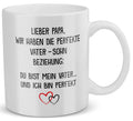 22Feels® Geschenk für Papa von Sohn - Spruch: Ich Bin Perfekt (Weiss, 320ml)-Weisse Tasse 320ml-22Feels