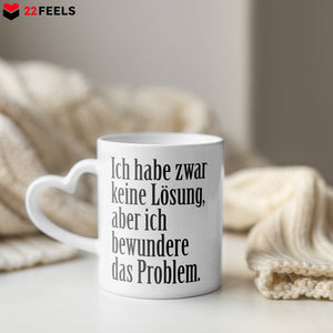 22Feels® Lustige Tasse mit Spruch: - Büro Geschenkidee (Herzhenkel, Weiss, 320ml)-Tasse Weiss Herzhenkel 320ml-22Feels