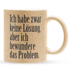 22Feels® Lustige Glitzertasse mit Spruch: Ich habe zwar keine Lösung - Büro Geschenkidee (Gold, 320ml)-Glitzertasse Gold 320ml-22Feels