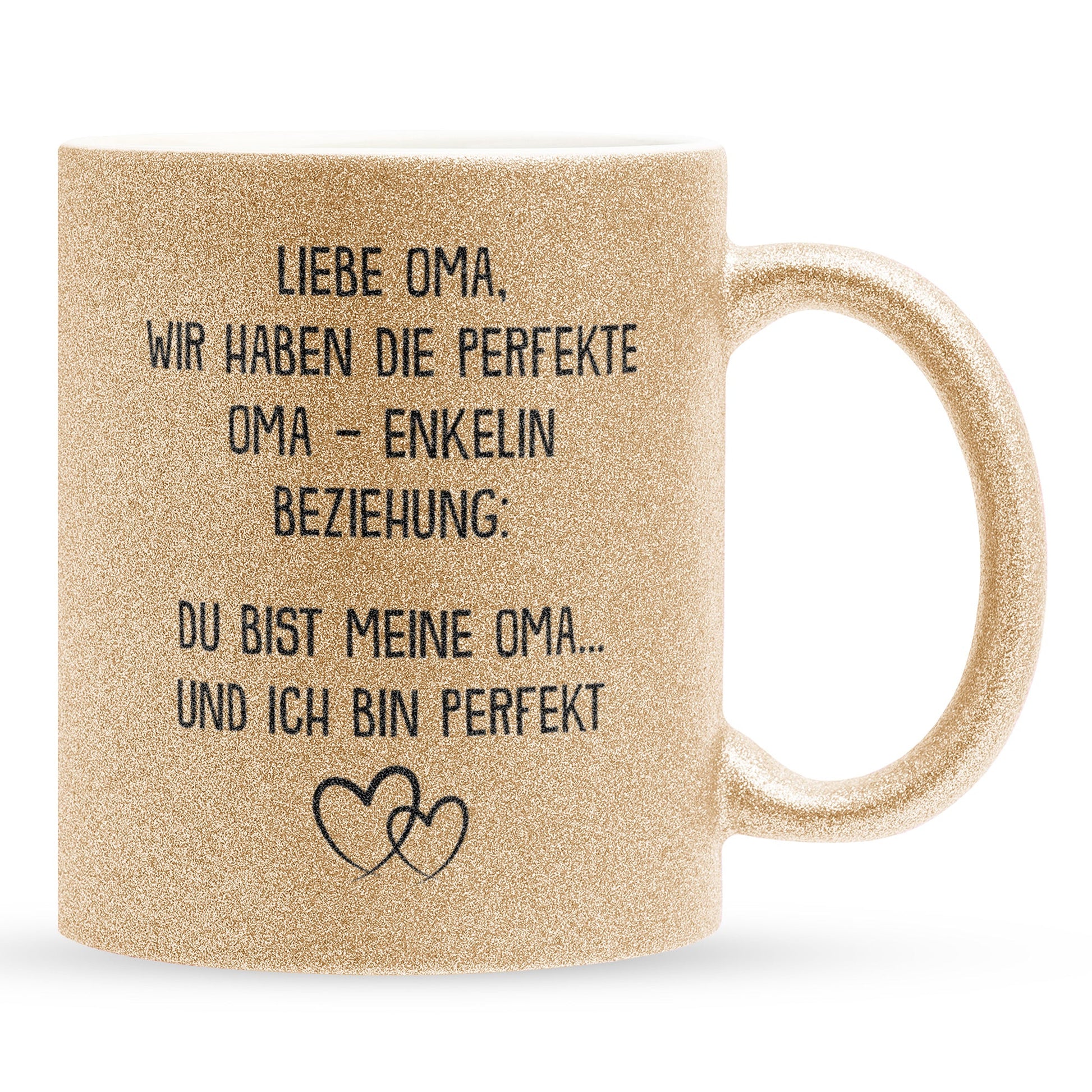 22Feels® Oma Geschenk von Enkelin - Glitzertasse mit Spruch (Gold, 320ml)-Glitzertasse Gold 320ml-22Feels