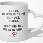 22Feels® Opa Geschenk von Enkel - Tasse mit Spruch (Herzhenkel, Weiss, 320ml)-Tasse Weiss Herzhenkel 320ml-22Feels