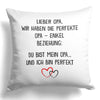 22Feels® Opa Geschenk von Enkel - Kissen mit Spruch: Perfekte Beziehung (Weiss 40x40cm)-Kissen Weiss 40x40-22Feels