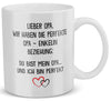 22Feels® Geschenk für Opa von Enkelin - Tasse mit Spruch: Die Perfekte Beziehung (Weiss, 320ml)-Weisse Tasse 320ml-22Feels