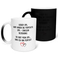 22Feels® Opa Geschenk von Enkelin - Zaubertasse mit Spruch: Perfekte Beziehung (Matt-Schwarz und Weiss, 320ml)-Farbwechsel Tasse Matt 320ml-22Feels