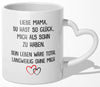 22Feels® Mama Geschenk von Sohn - Tasse mit Spruch (Herzhenkel, Weiss, 320ml)-Tasse Weiss Herzhenkel 320ml-22Feels