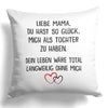 22Feels® Mama Geschenk von der Tochter - Kissen mit Spruch: Glück mich zu haben (Weiss 40x40cm)-Kissen Weiss 40x40-22Feels