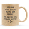 22Feels® Papa Geschenk von Sohn - Glitzertasse mit Spruch: Glück mich zu haben (Gold, 320ml)-Glitzertasse Gold 320ml-22Feels