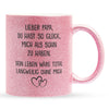 22Feels® Papa Geschenk von Sohn - Glitzertasse mit Spruch: Glück mich zu haben (Pink, 320ml)-Glitzertasse Pink 320ml-22Feels