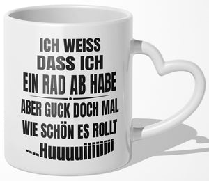 22Feels® Lustige Tasse mit Spruch: - Büro Geschenkidee (Herzhenkel, Weiss, 320ml)-Tasse Weiss Herzhenkel 320ml-22Feels